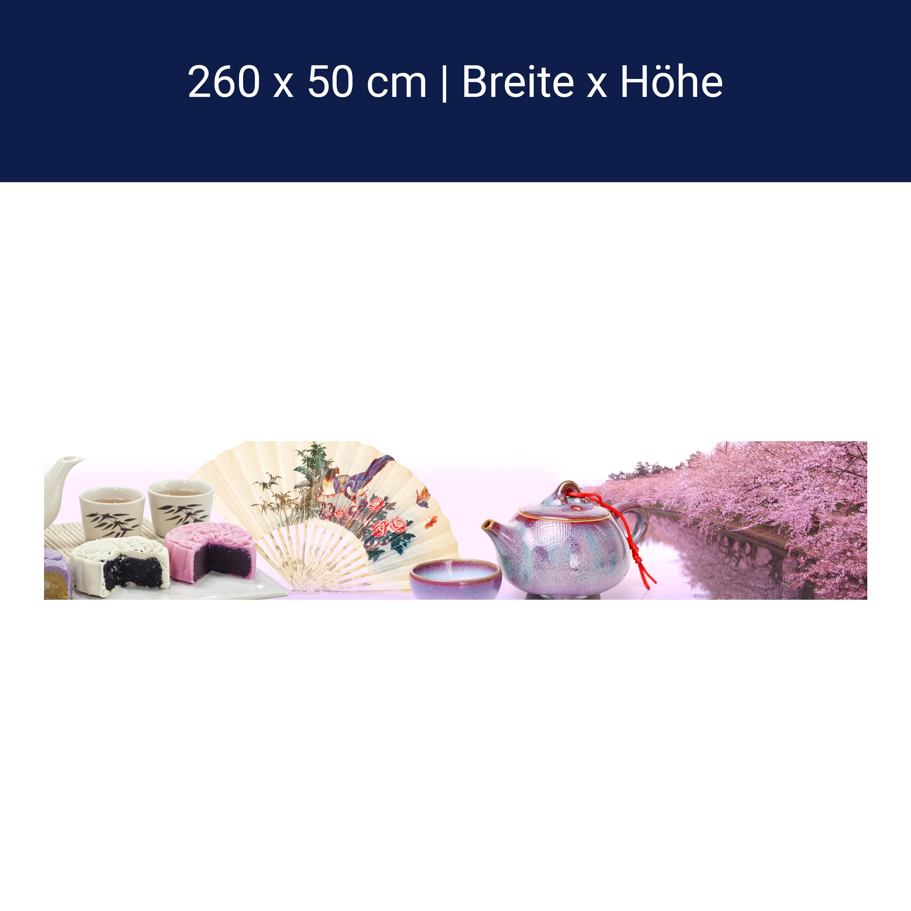 Küchenrückwand Teekanne Kuchen Teetassen Fächer M1259 Küchenrückwand Teekanne Kuchen Teetassen Fächer M1259