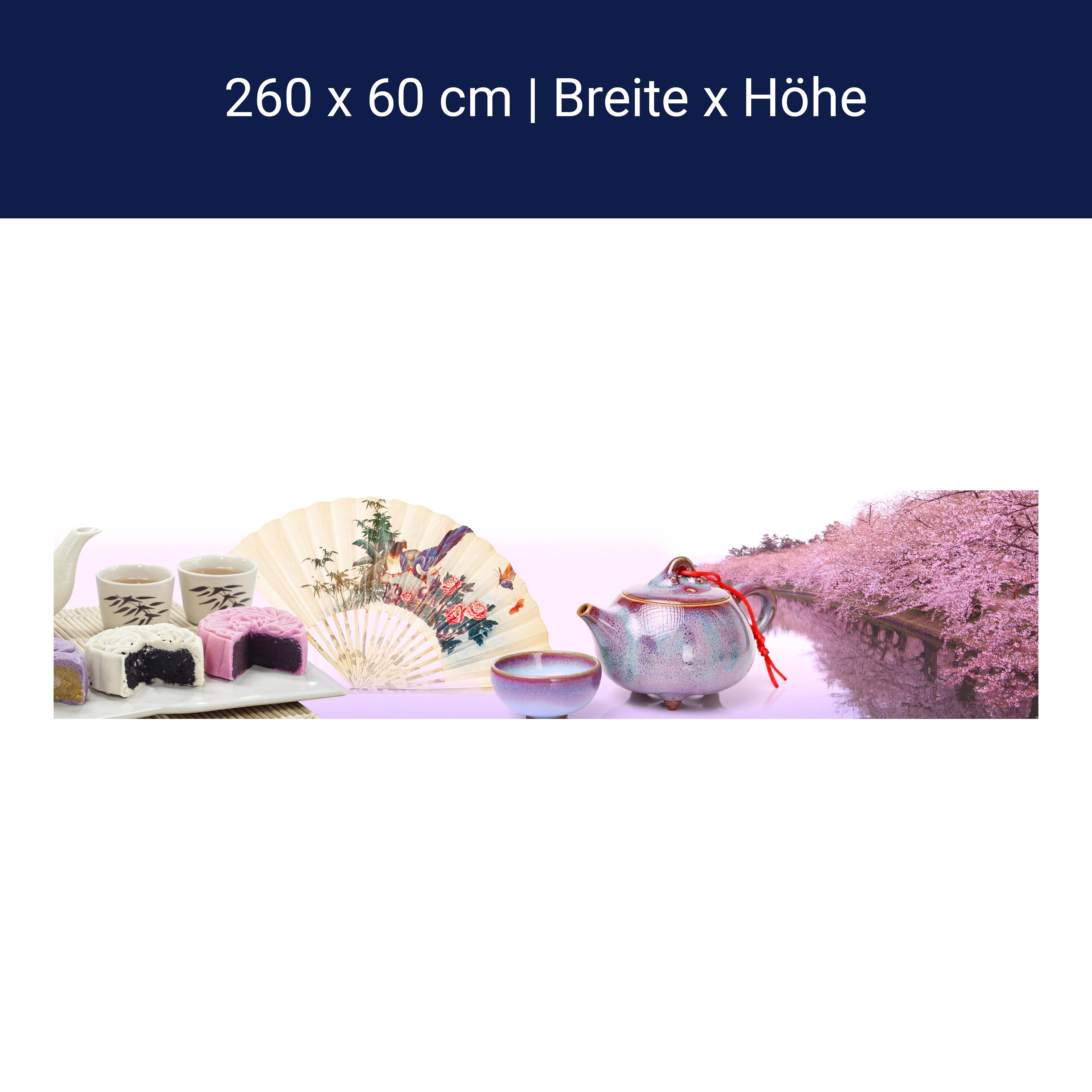 Küchenrückwand Teekanne Kuchen Teetassen Fächer M1259 Küchenrückwand Teekanne Kuchen Teetassen Fächer M1259