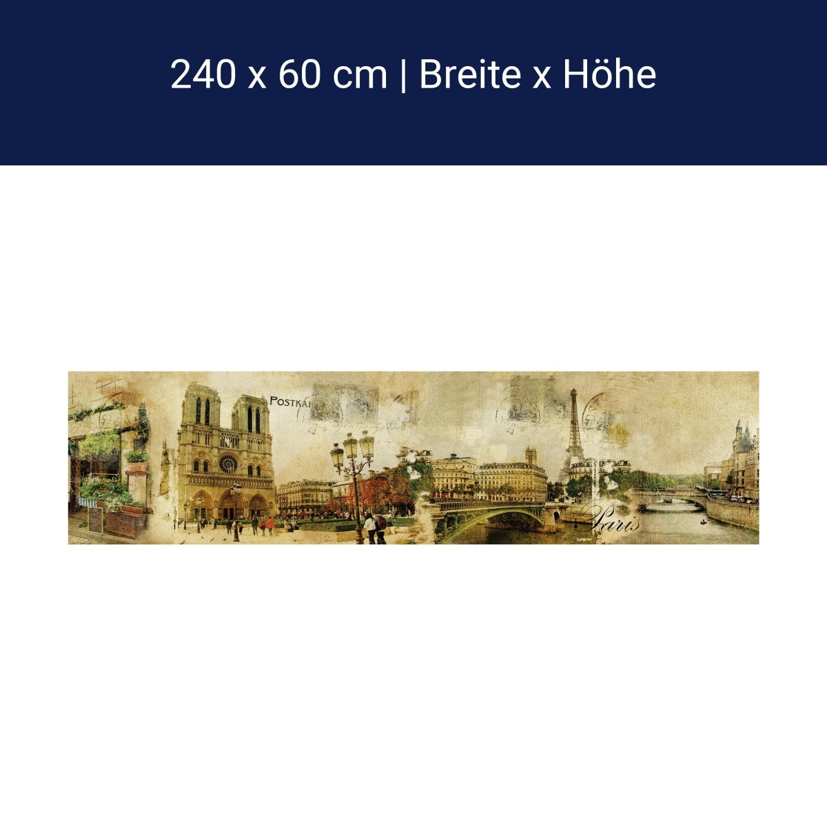 Küchenrückwand Eiffelturm Notre-Dame Postkarte Fluss M1263 Küchenrückwand Eiffelturm Notre-Dame Postkarte Fluss M1263