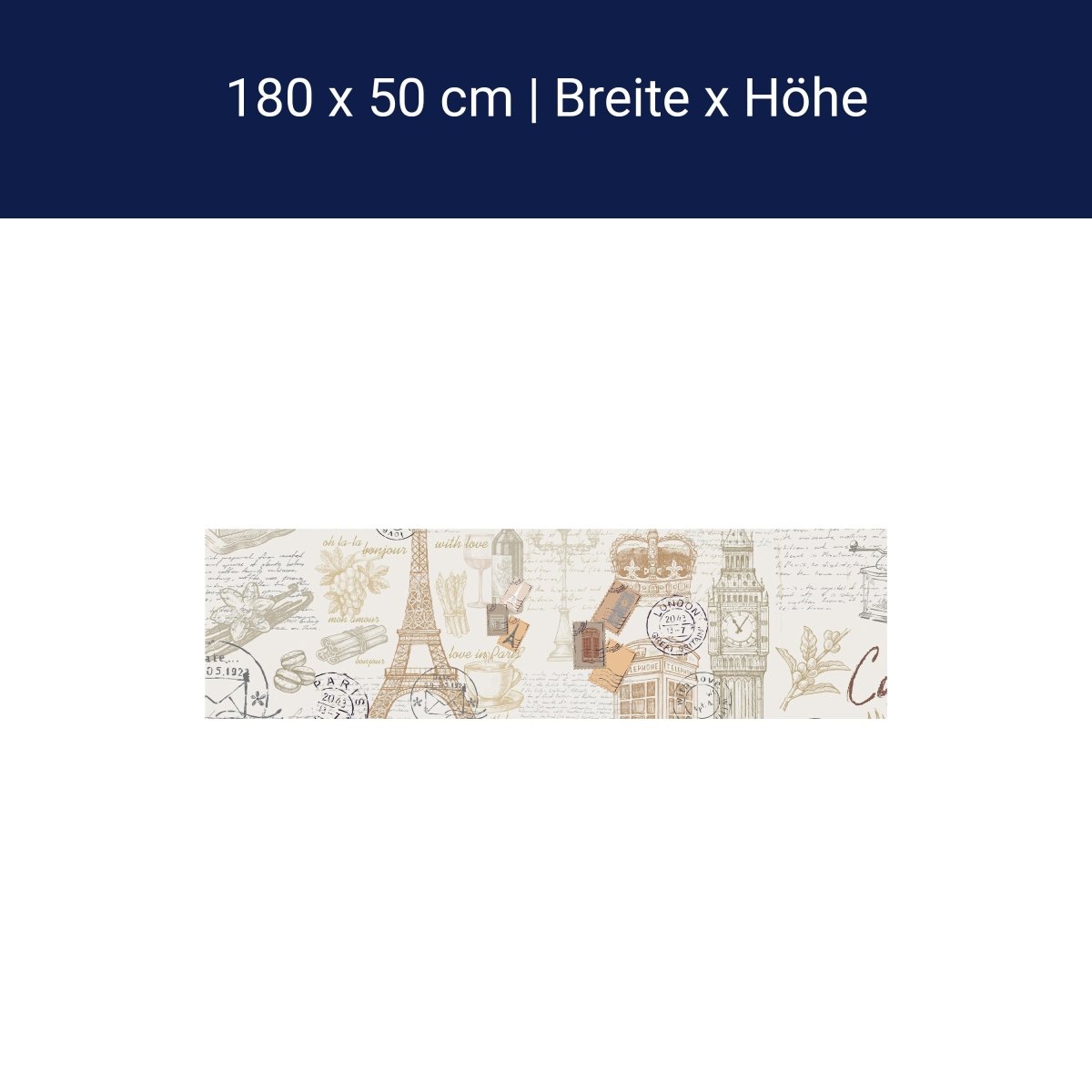 Küchenrückwand Eiffelturm Elizabeth Tower Krone Kaffee M1271 Küchenrückwand Eiffelturm Elizabeth Tower Krone Kaffee M1271