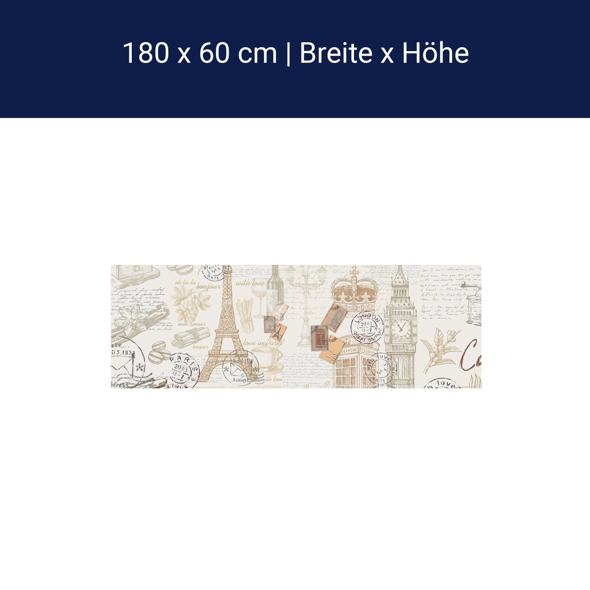 Küchenrückwand Eiffelturm Elizabeth Tower Krone Kaffee M1271 Küchenrückwand Eiffelturm Elizabeth Tower Krone Kaffee M1271