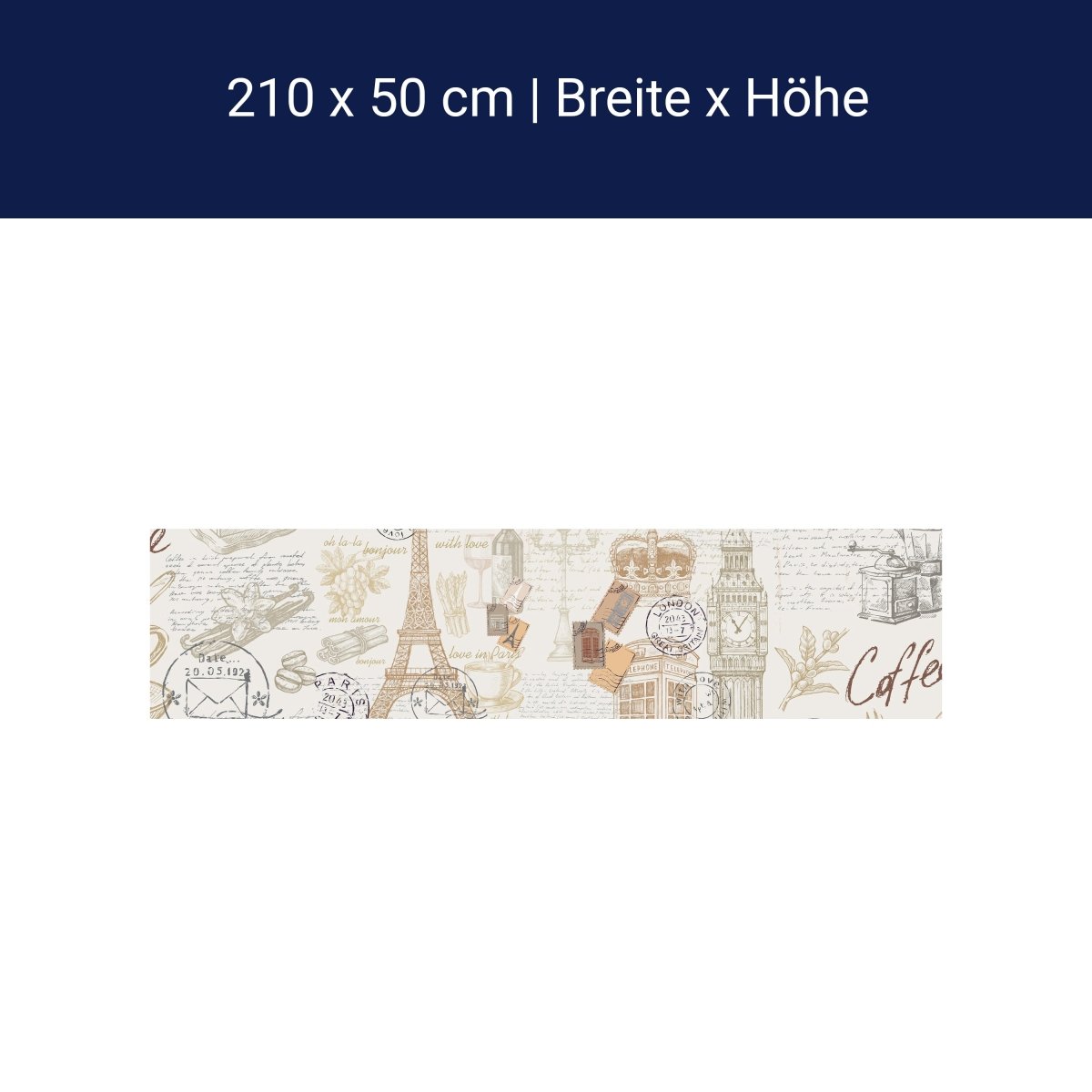 Küchenrückwand Eiffelturm Elizabeth Tower Krone Kaffee M1271 Küchenrückwand Eiffelturm Elizabeth Tower Krone Kaffee M1271