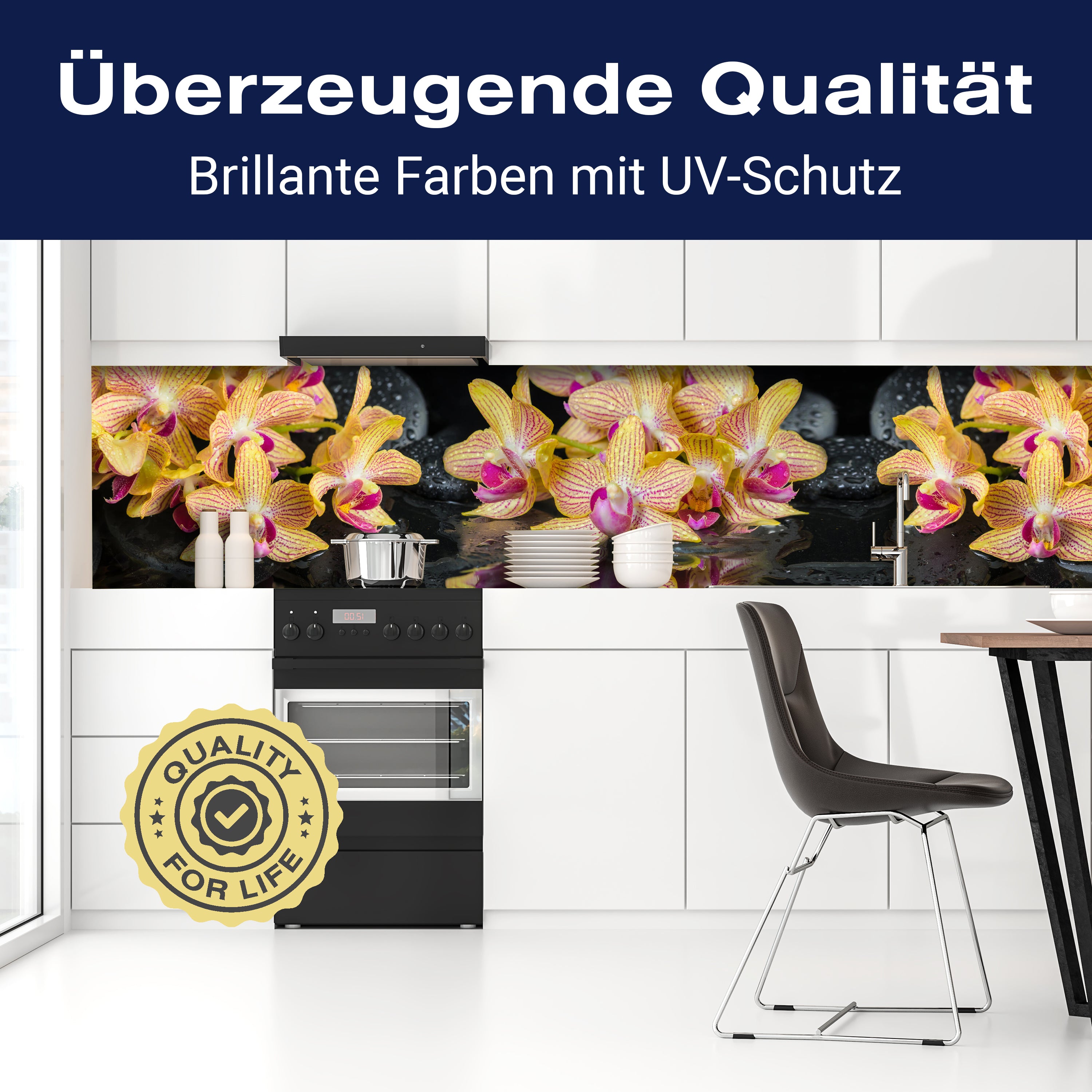 Küchenrückwand Orchidee Steine Wasser M1286 entdecken - Bild 2 Küchenrückwand Orchidee Steine Wasser M1286 entdecken - Bild 2