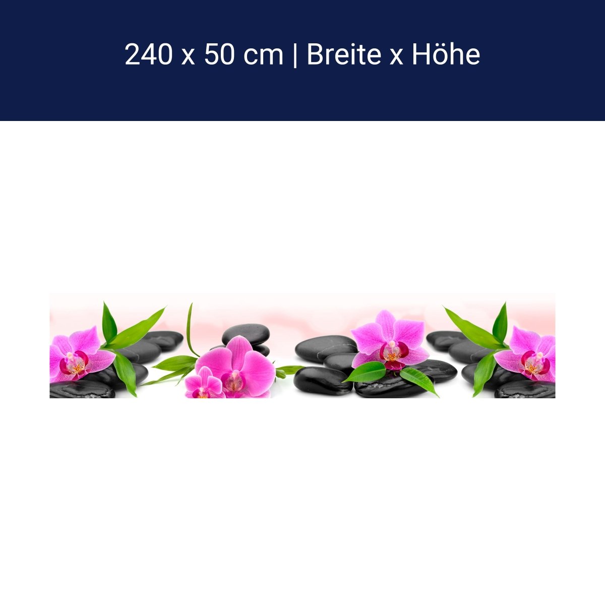 Küchenrückwand Orchidee Steine Blätter Bambus M1290 Küchenrückwand Orchidee Steine Blätter Bambus M1290