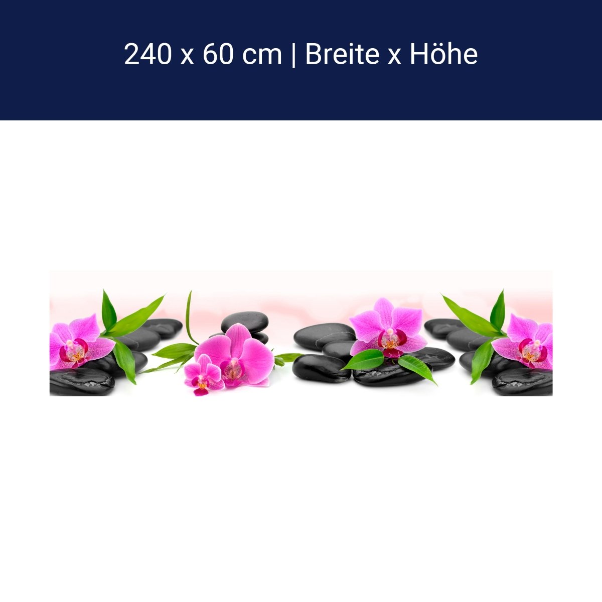 Küchenrückwand Orchidee Steine Blätter Bambus M1290 Küchenrückwand Orchidee Steine Blätter Bambus M1290