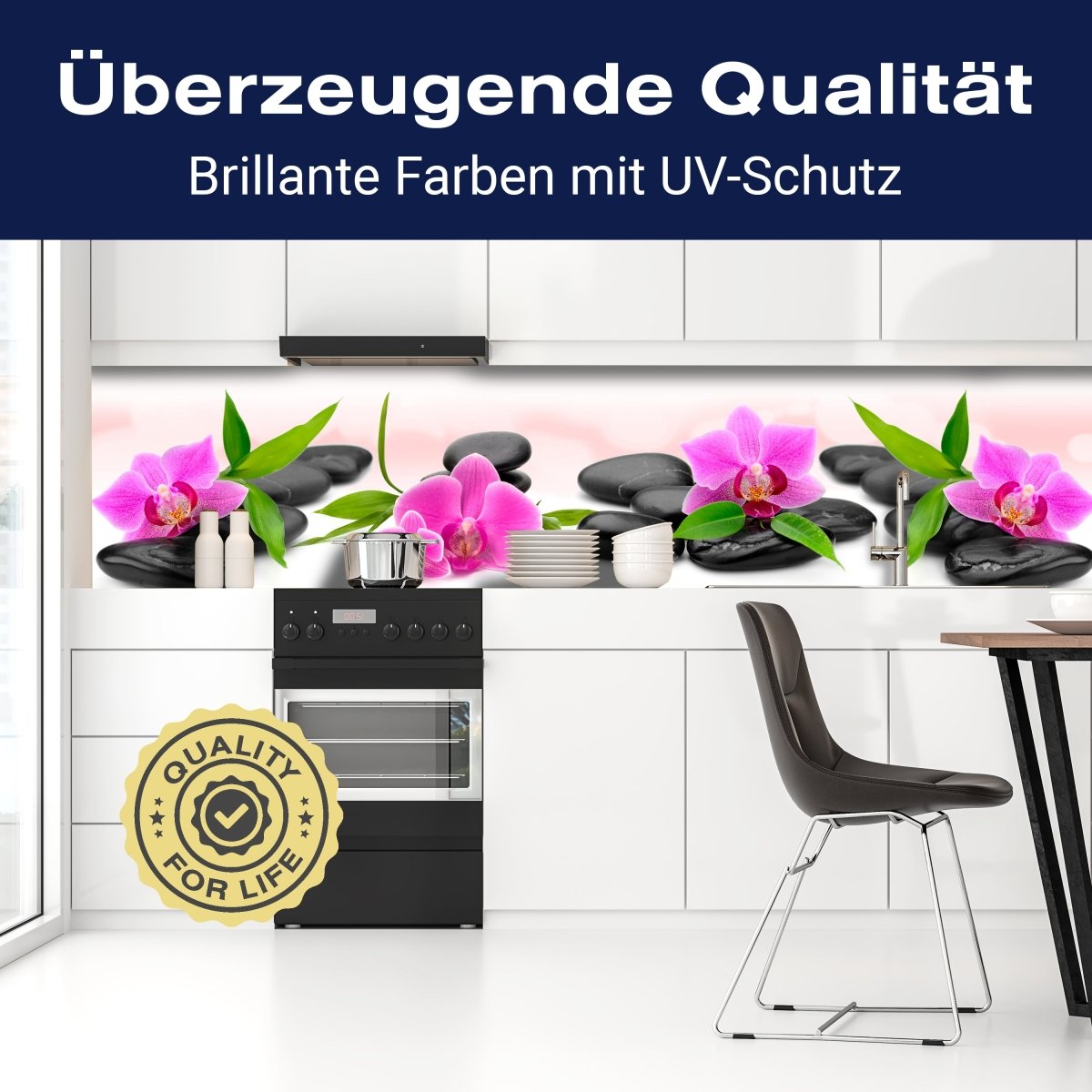 Küchenrückwand Orchidee Steine Blätter Bambus M1290 entdecken - Bild 2 Küchenrückwand Orchidee Steine Blätter Bambus M1290 entdecken - Bild 2