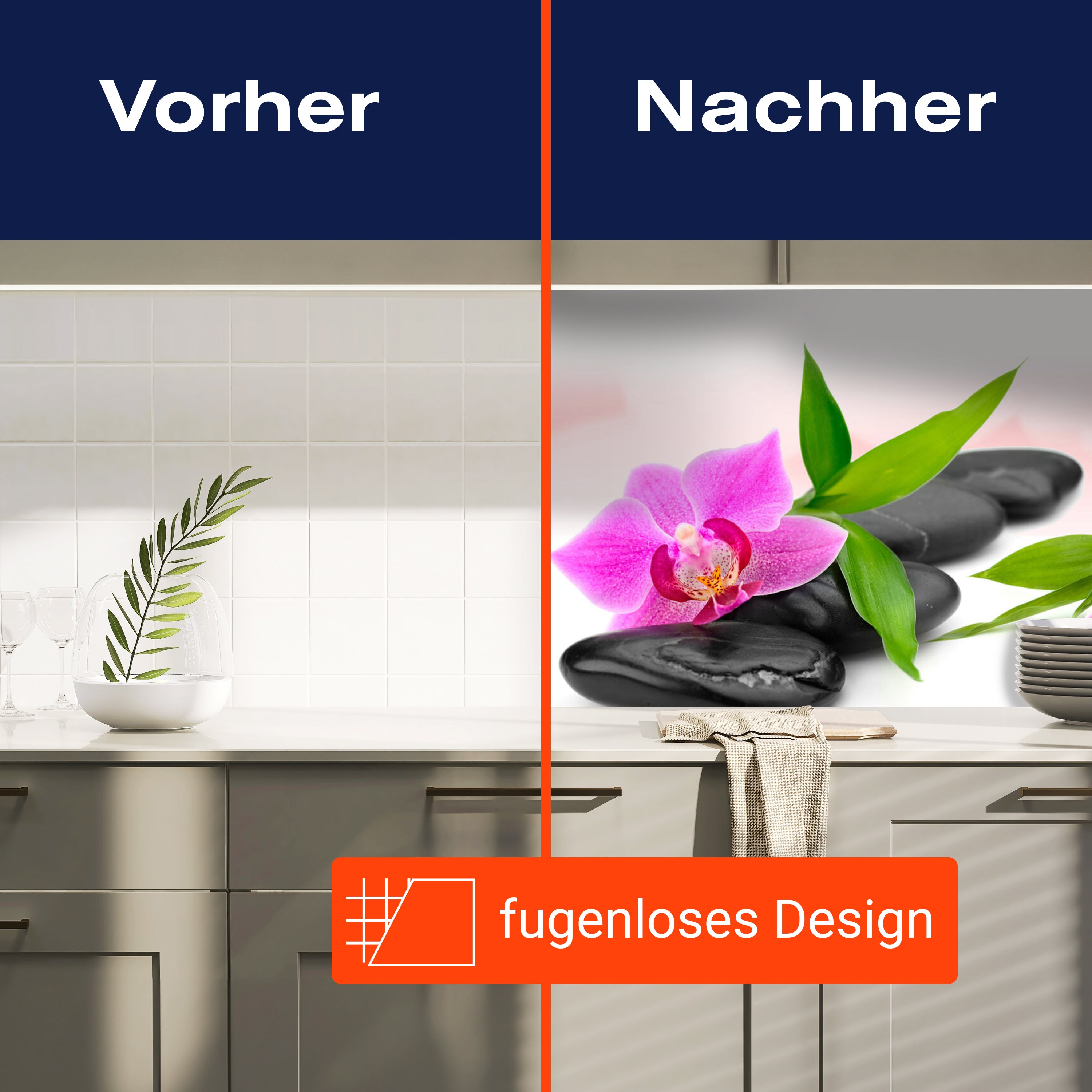 Küchenrückwand Orchidee Steine Blätter Bambus M1290 entdecken - Bild 9 Küchenrückwand Orchidee Steine Blätter Bambus M1290 entdecken - Bild 9