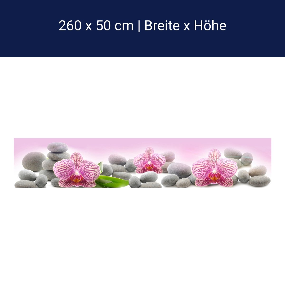 Küchenrückwand Orchidee Blätter Steine Rosa M1291 Küchenrückwand Orchidee Blätter Steine Rosa M1291