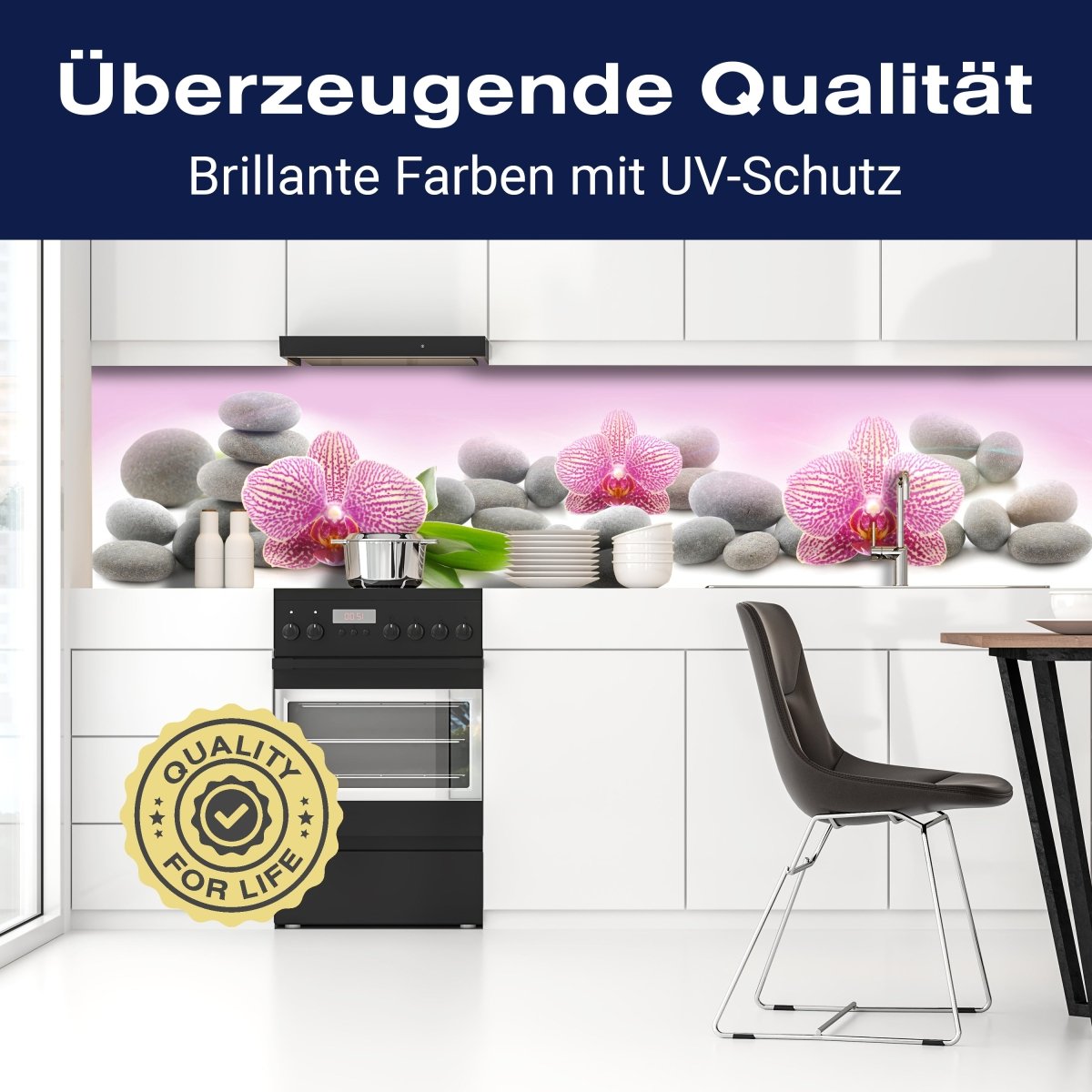 Küchenrückwand Orchidee Blätter Steine Rosa M1291 entdecken - Bild 2 Küchenrückwand Orchidee Blätter Steine Rosa M1291 entdecken - Bild 2