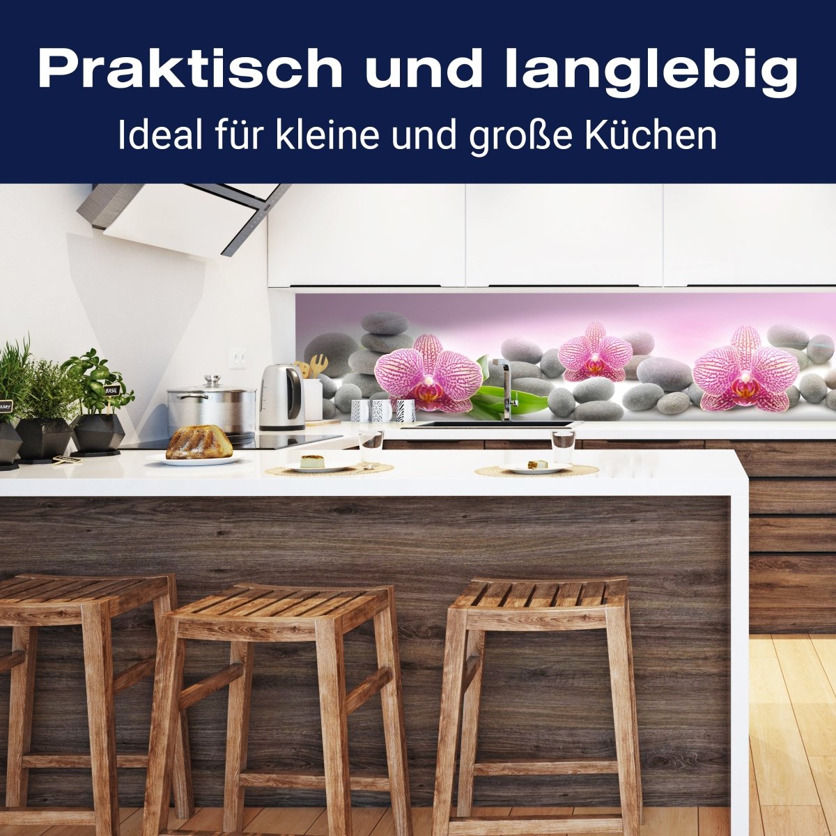 Küchenrückwand Orchidee Blätter Steine Rosa M1291 entdecken - Bild 3 Küchenrückwand Orchidee Blätter Steine Rosa M1291 entdecken - Bild 3