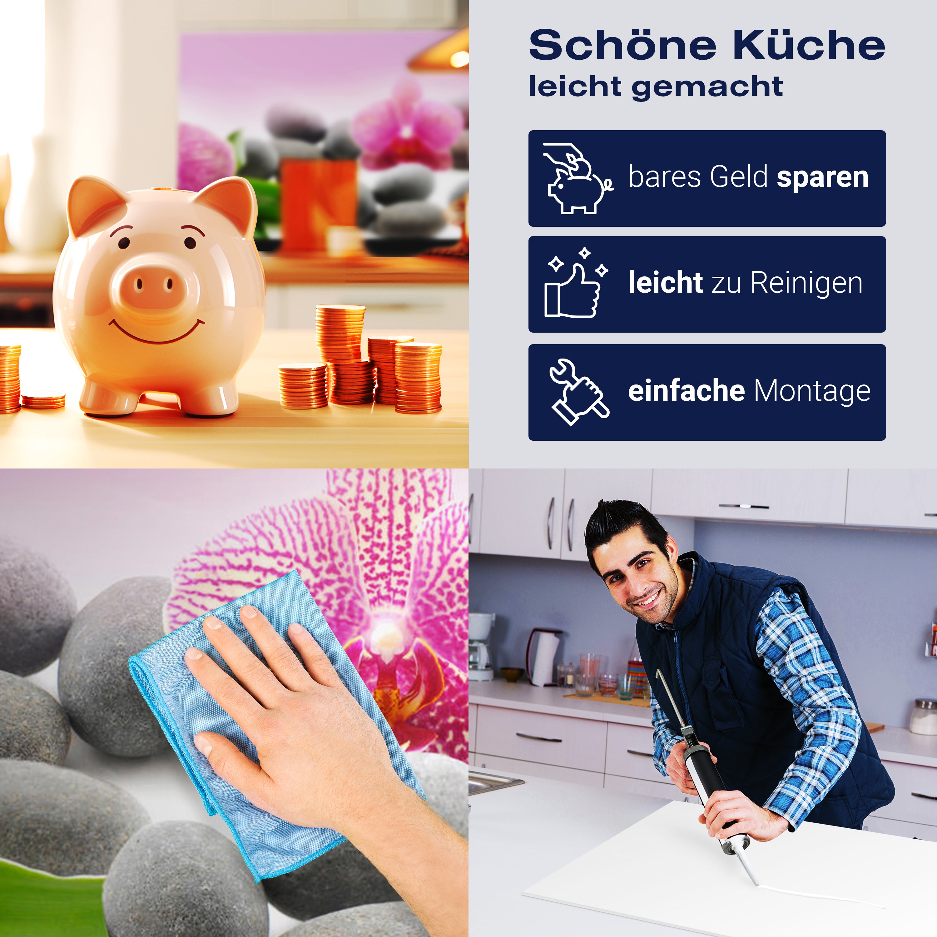 Küchenrückwand Orchidee Blätter Steine Rosa M1291 entdecken - Bild 7 Küchenrückwand Orchidee Blätter Steine Rosa M1291 entdecken - Bild 7