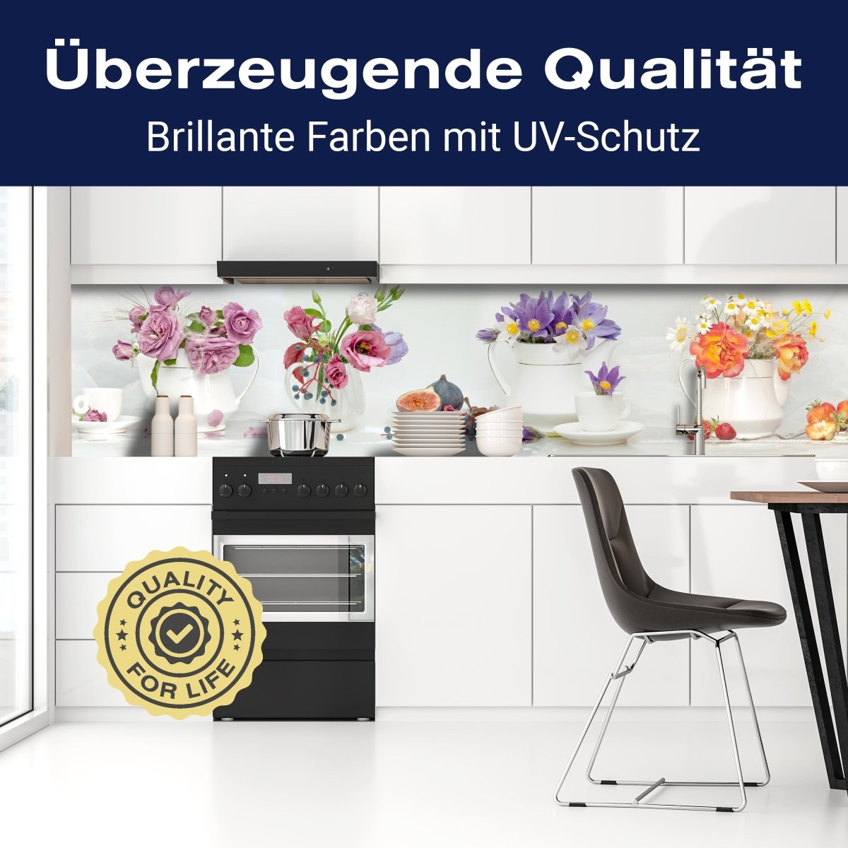 Küchenrückwand Erdbeeren Blumen Tassen Kannen Feige M1315 entdecken - Bild 2 Küchenrückwand Erdbeeren Blumen Tassen Kannen Feige M1315 entdecken - Bild 2