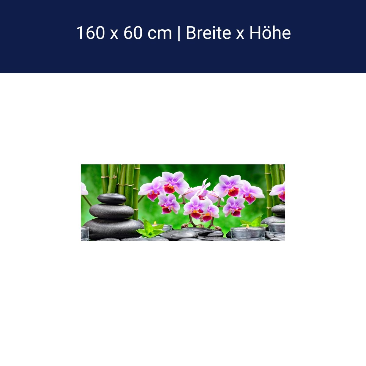 Küchenrückwand Steine schwarz orchidee bambus kerzen M1350 Küchenrückwand Steine schwarz orchidee bambus kerzen M1350