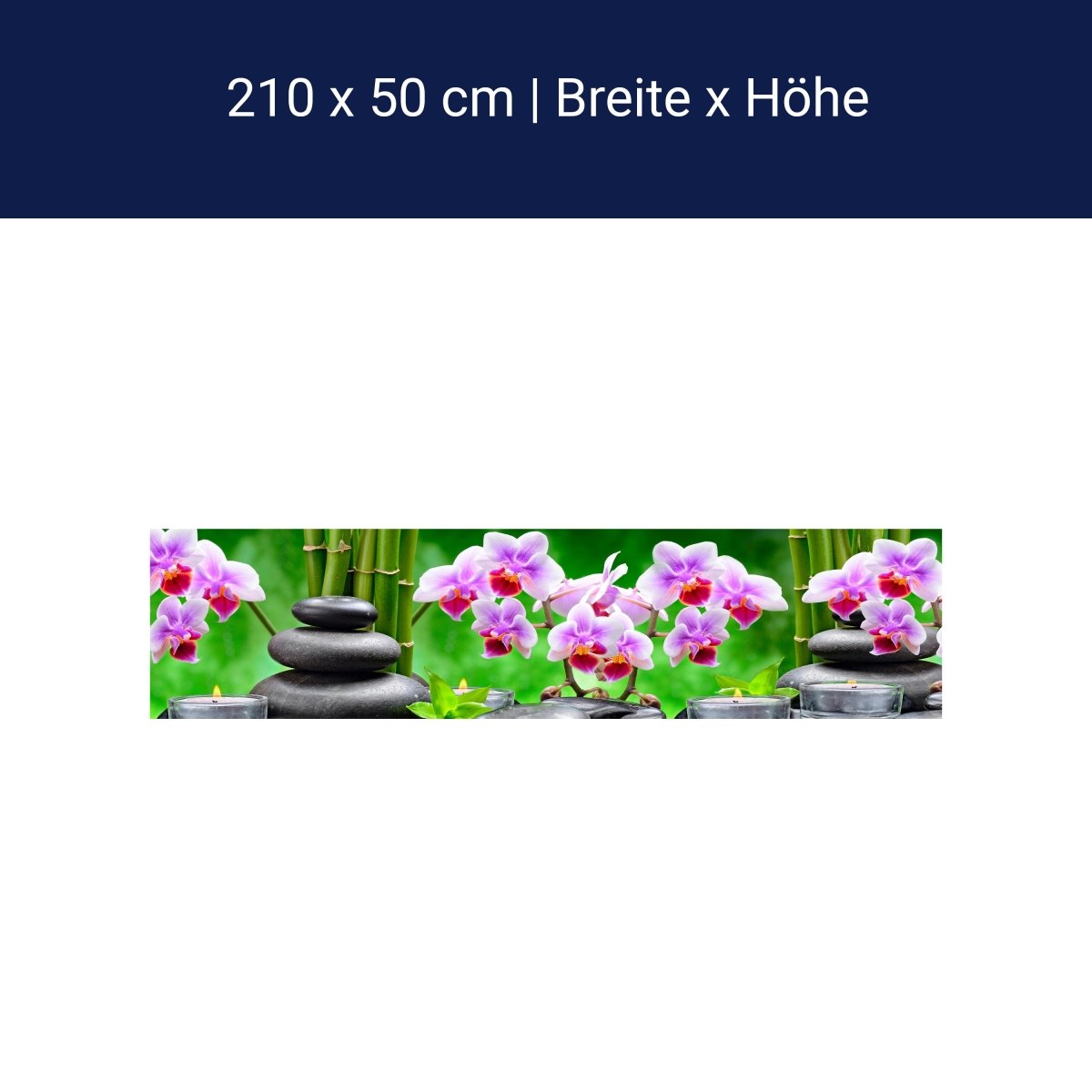 Küchenrückwand Steine schwarz orchidee bambus kerzen M1350 Küchenrückwand Steine schwarz orchidee bambus kerzen M1350