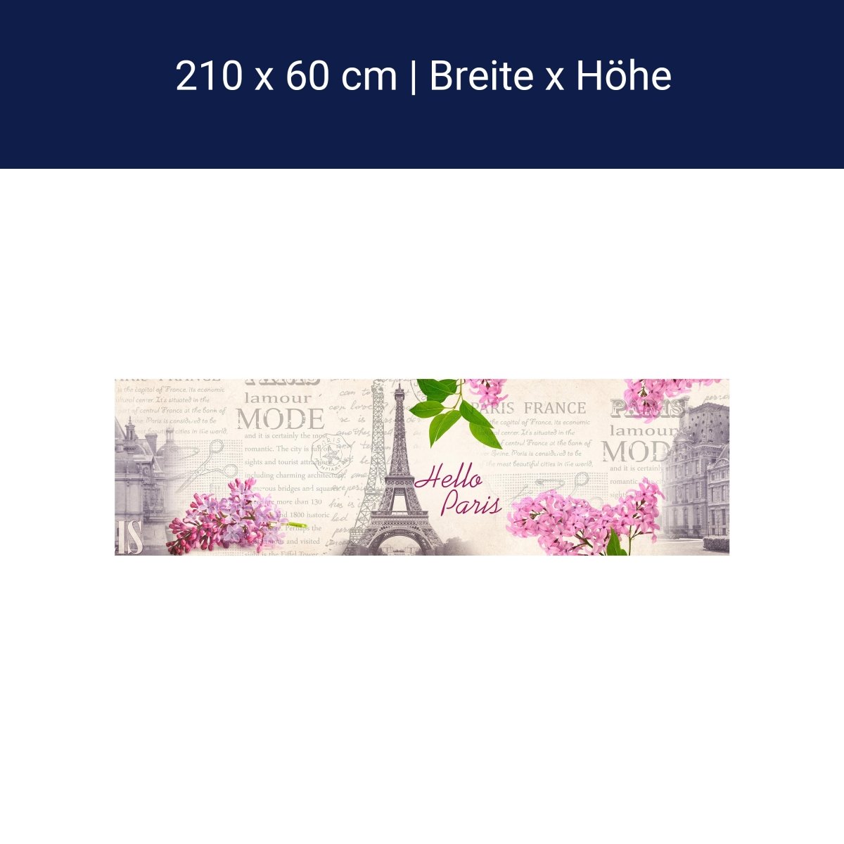 Küchenrückwand Paris Eifelturm Blüten pink rosa text M1389 Küchenrückwand Paris Eifelturm Blüten pink rosa text M1389