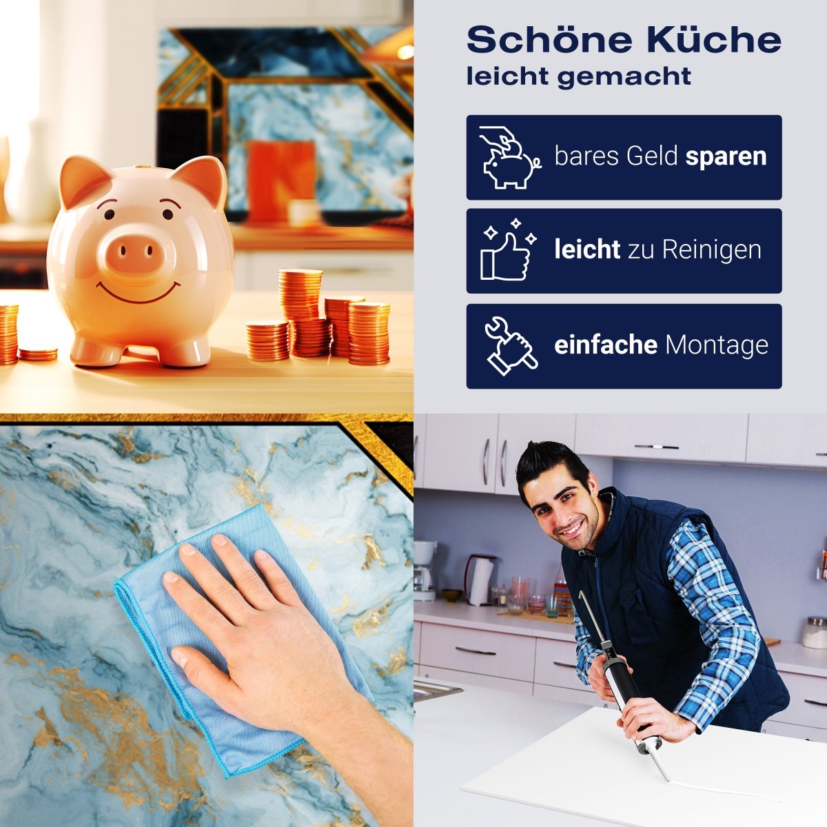 Küchenrückwand blauer Marmor, Stein, Fliesen M1428 entdecken - Bild 7 Küchenrückwand blauer Marmor, Stein, Fliesen M1428 entdecken - Bild 7