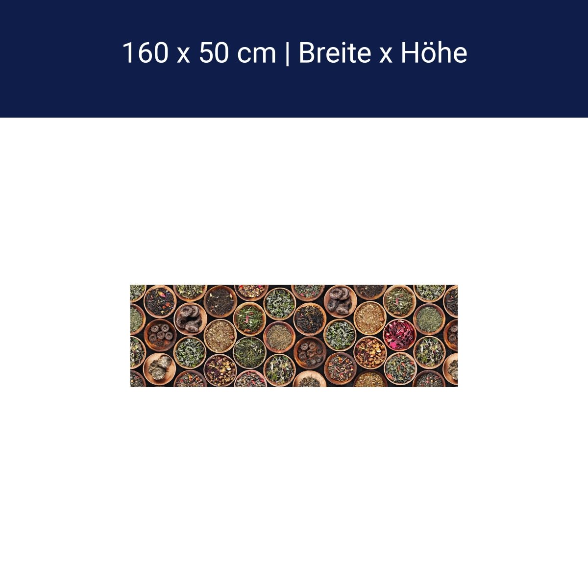 Küchenrückwand Gewürze, Tee, Holzteller M1429 Küchenrückwand Gewürze, Tee, Holzteller M1429