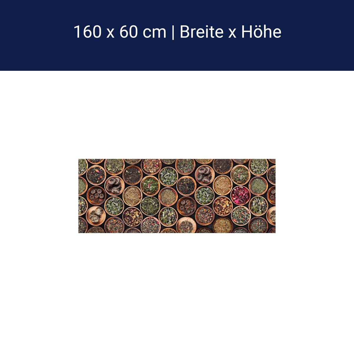 Küchenrückwand Gewürze, Tee, Holzteller M1429 Küchenrückwand Gewürze, Tee, Holzteller M1429