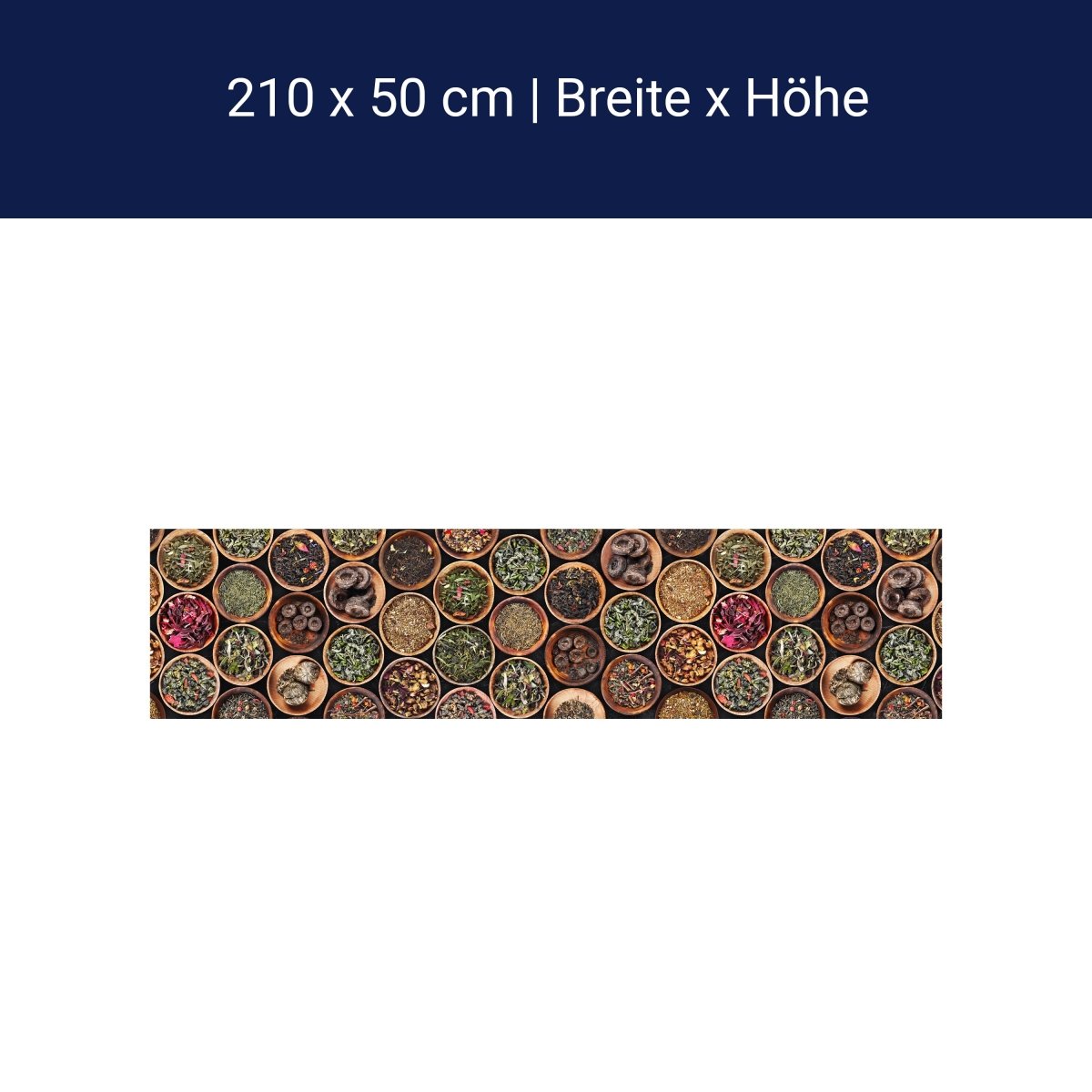 Küchenrückwand Gewürze, Tee, Holzteller M1429 Küchenrückwand Gewürze, Tee, Holzteller M1429