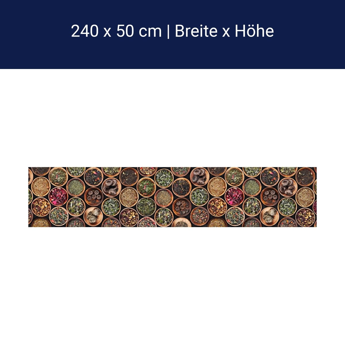 Küchenrückwand Gewürze, Tee, Holzteller M1429 Küchenrückwand Gewürze, Tee, Holzteller M1429