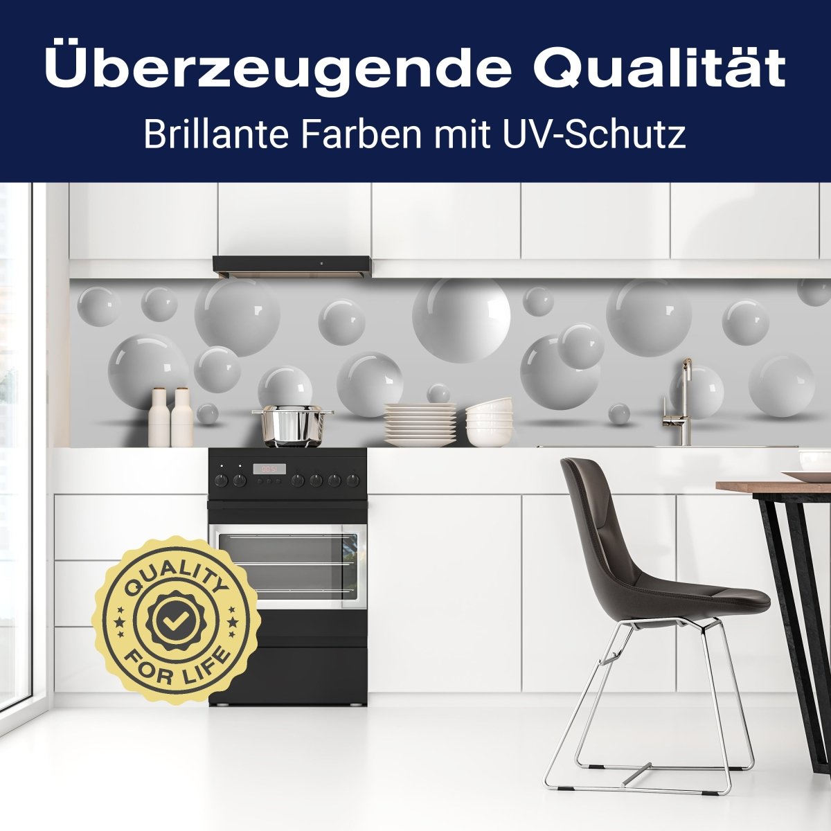 Küchenrückwand weiße Kugeln M1433 entdecken - Bild 2 Küchenrückwand weiße Kugeln M1433 entdecken - Bild 2