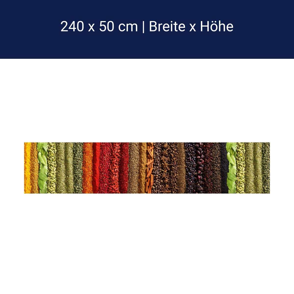 Küchenrückwand bunte Gewürze, Pulver M1435 Küchenrückwand bunte Gewürze, Pulver M1435