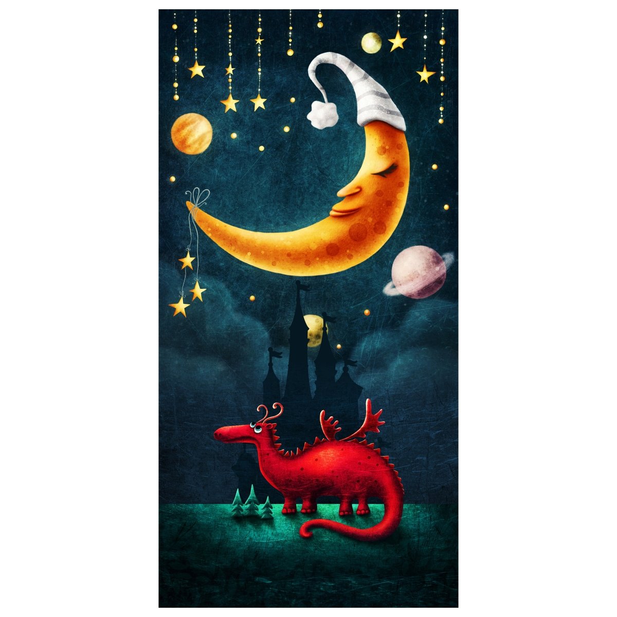 Türtapete Drache, Mond, Sterne M1517 - Bild 2 Türtapete Drache, Mond, Sterne M1517 - Bild 2