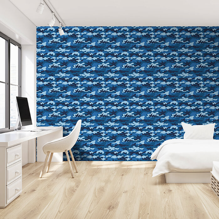 Fototapete Camouflage Muster blau M6362 - Bild 1 Fototapete Camouflage Muster blau M6362 - Bild 1