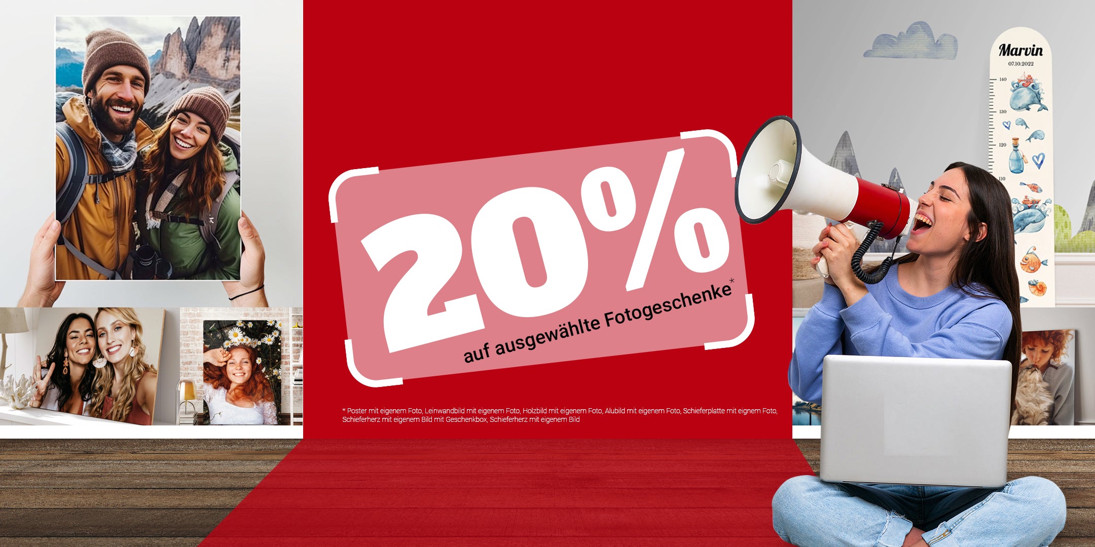20% Rabatt auf ausgewählte Fotogeschenke