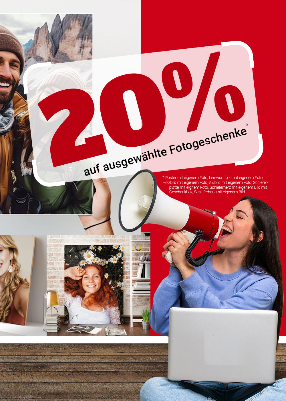 20% Rabatt auf ausgewählte Fotogeschenke