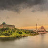 Fototapete Sonnenuntergang Malays Putrajaya-Moschee M0915