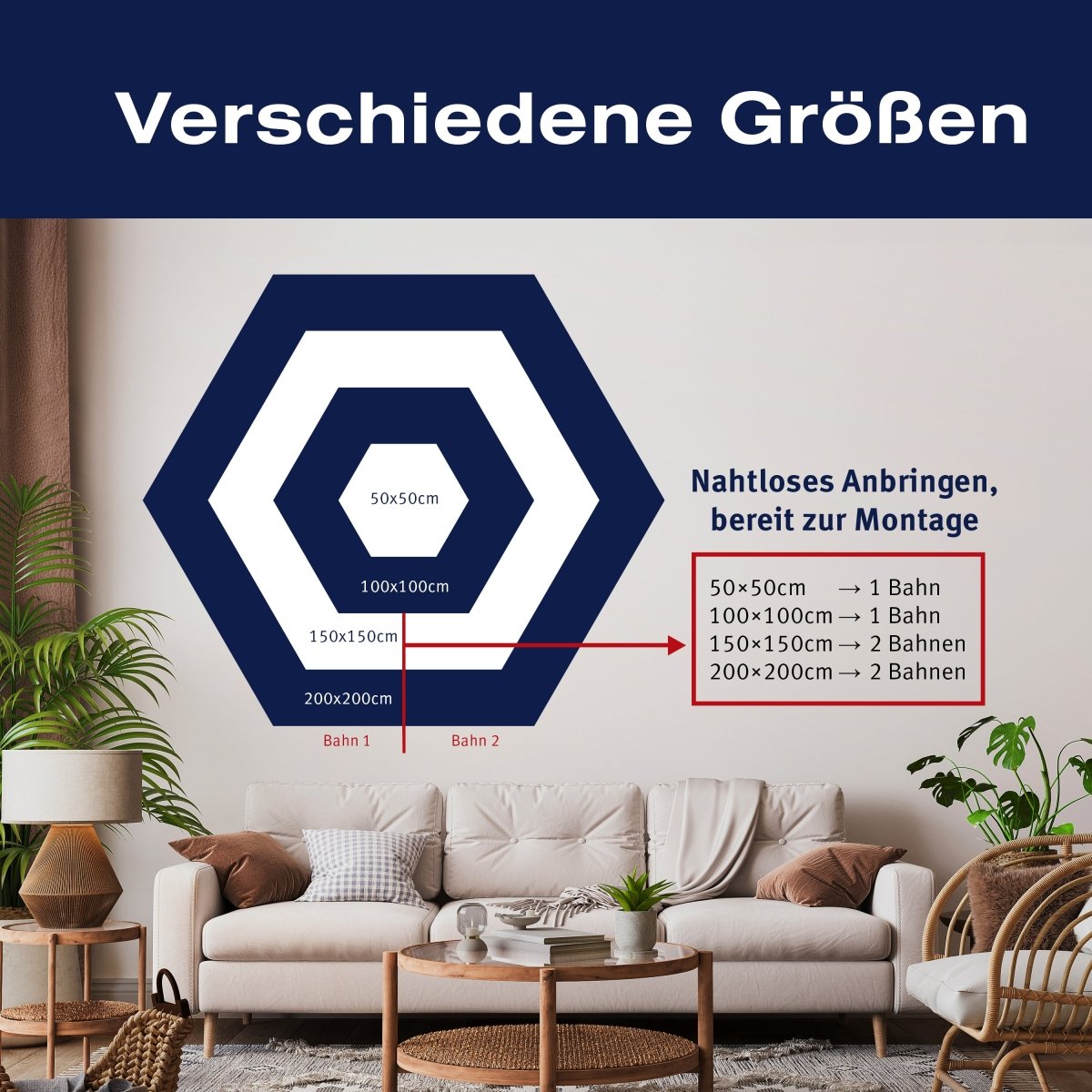 Hexagon-Fototapete bunte Federn M0039 - Bild 7