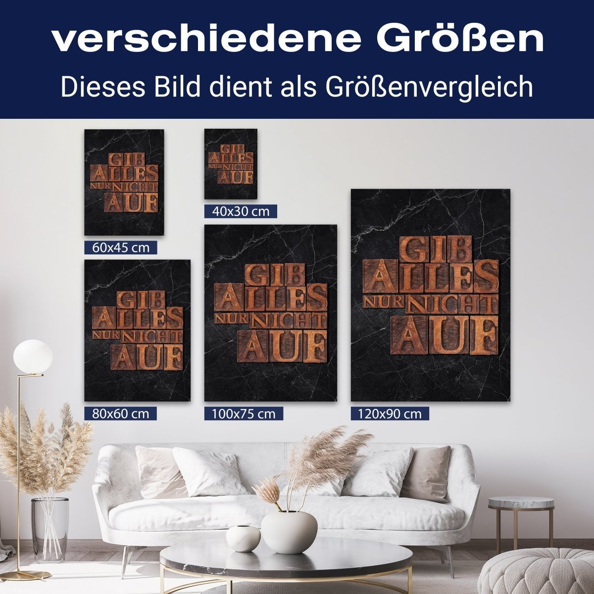 Leinwandbild Motivation, Hochformat, Gib alles nur nicht auf M0003 kaufen - Bild 8