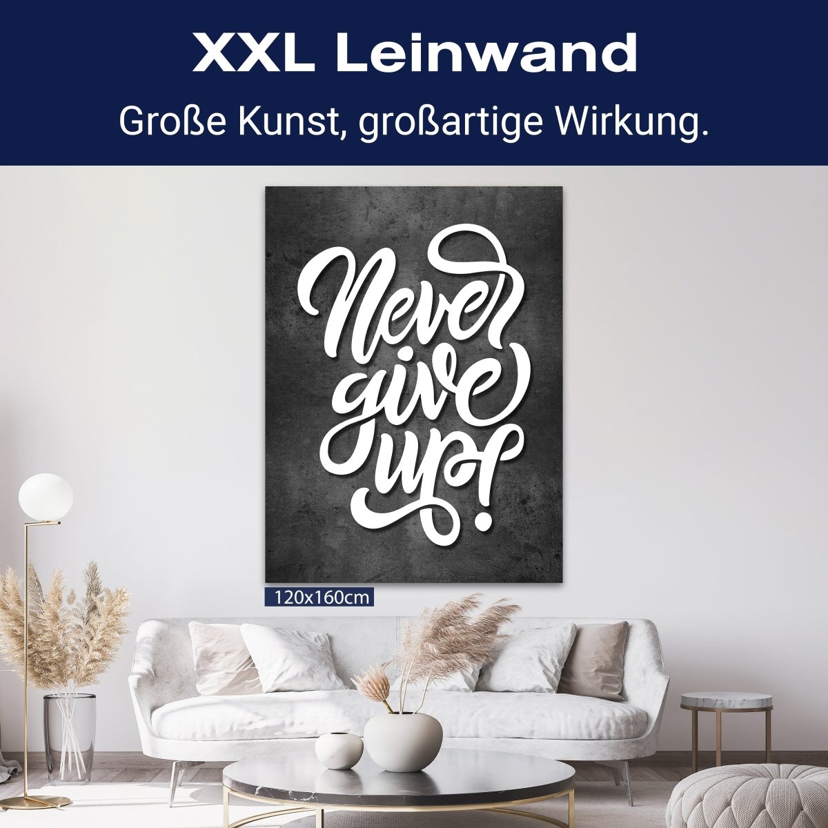 Leinwandbild Motivation, Hochformat, Never give up M0005 kaufen - Bild 9