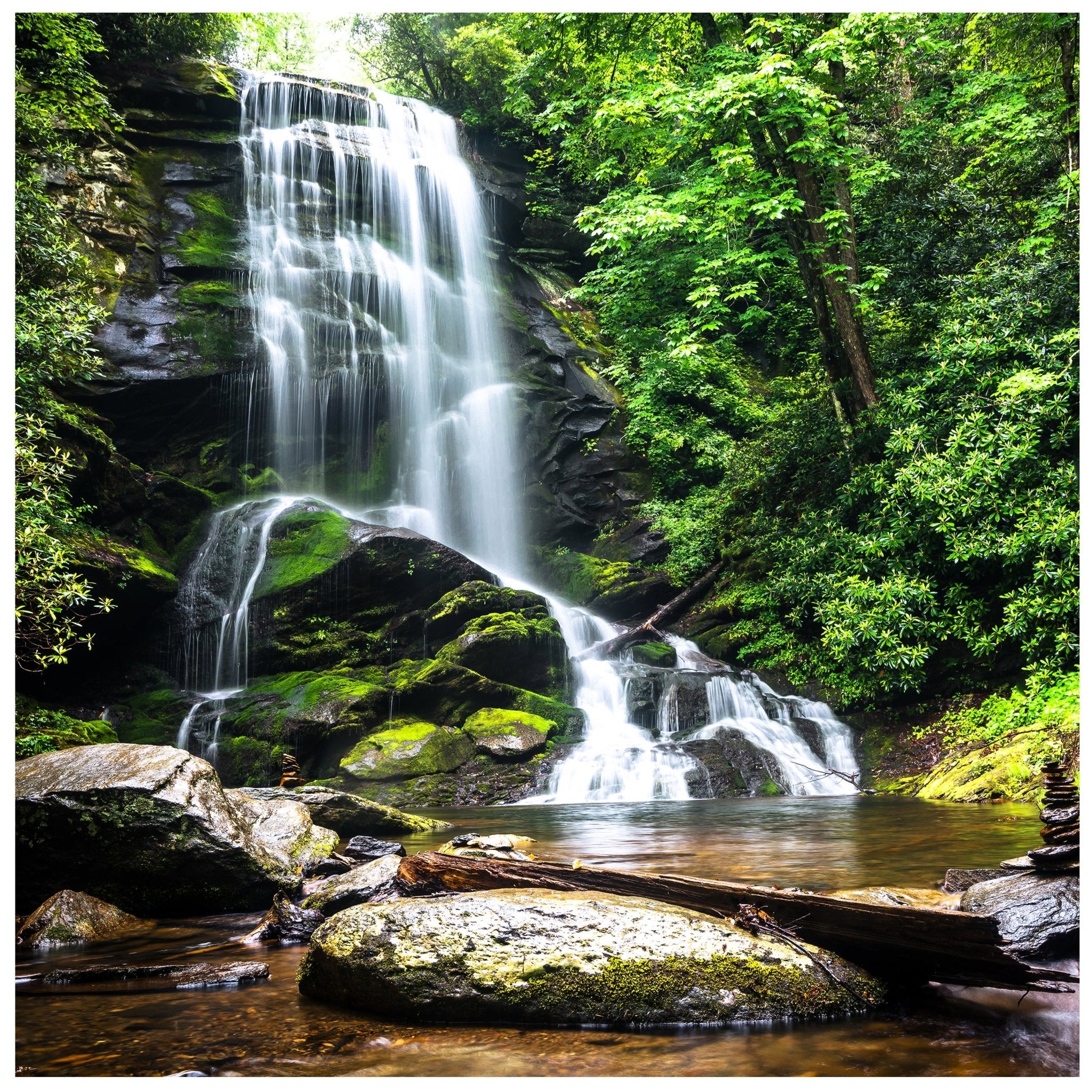 Quadratische Fototapete Wasserfall mit Bach M0006 - Bild 11