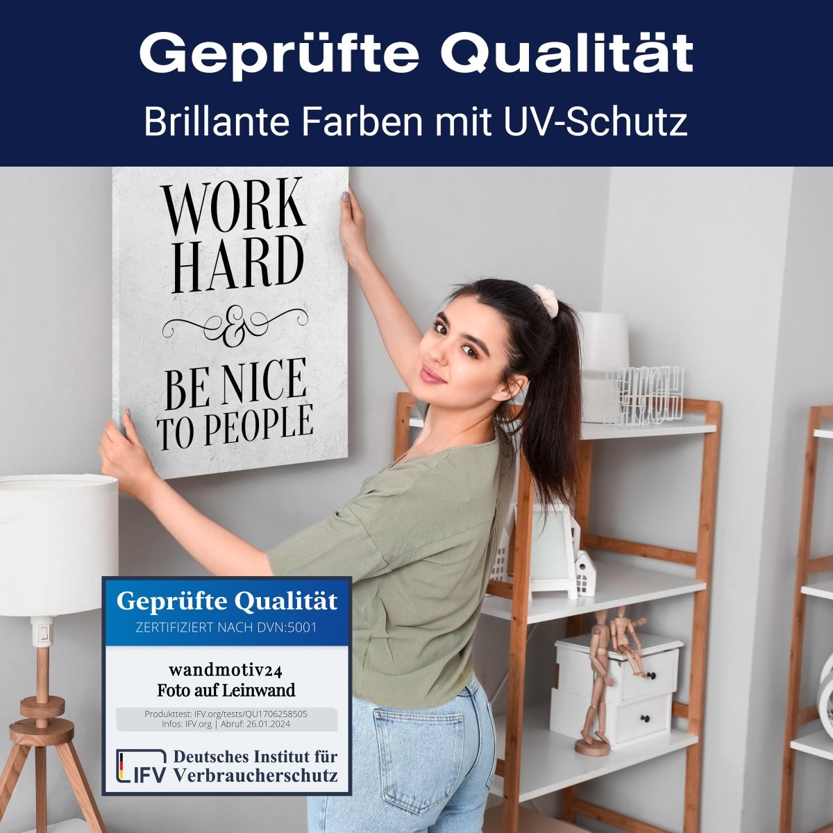 Leinwandbild Motivation, Hochformat, Be nice to People M0009 kaufen - Bild 4