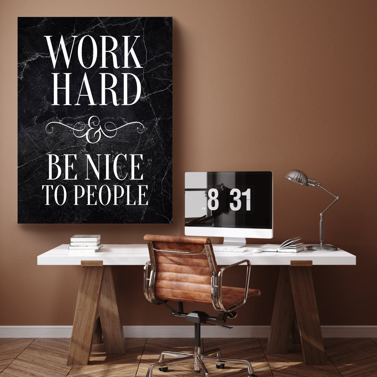 Leinwandbild Motivation, Hochformat, Work hard be nice M0010 kaufen - Bild 2