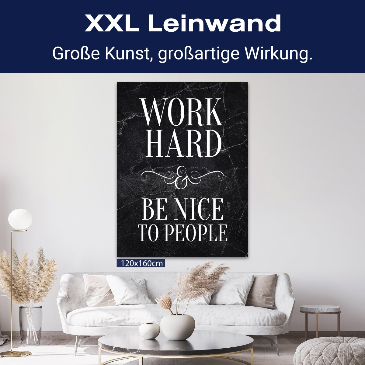 Leinwandbild Motivation, Hochformat, Work hard be nice M0010 kaufen - Bild 9