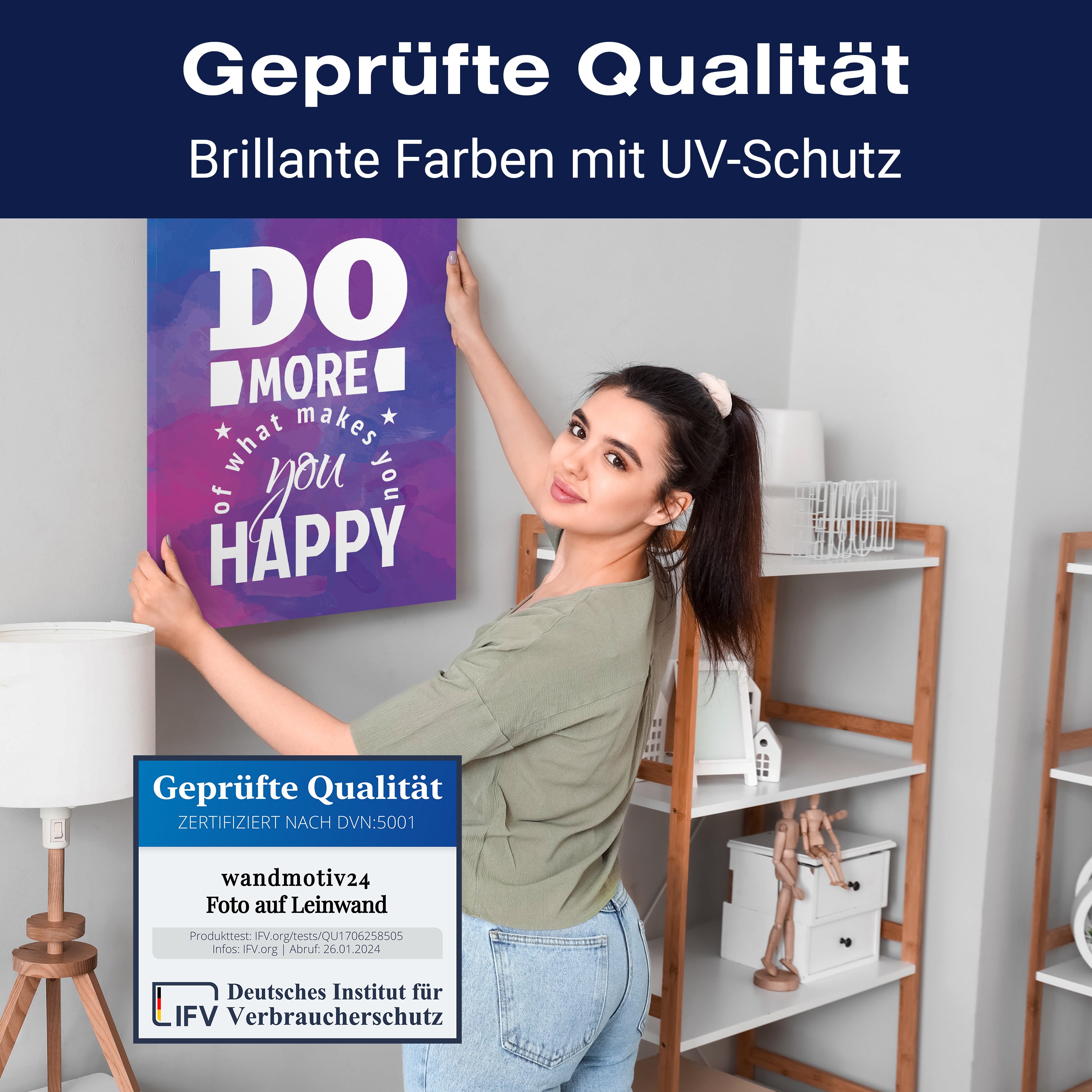 Leinwandbild Motivation, Hochformat, do what makes you happy M0013 kaufen - Bild 4