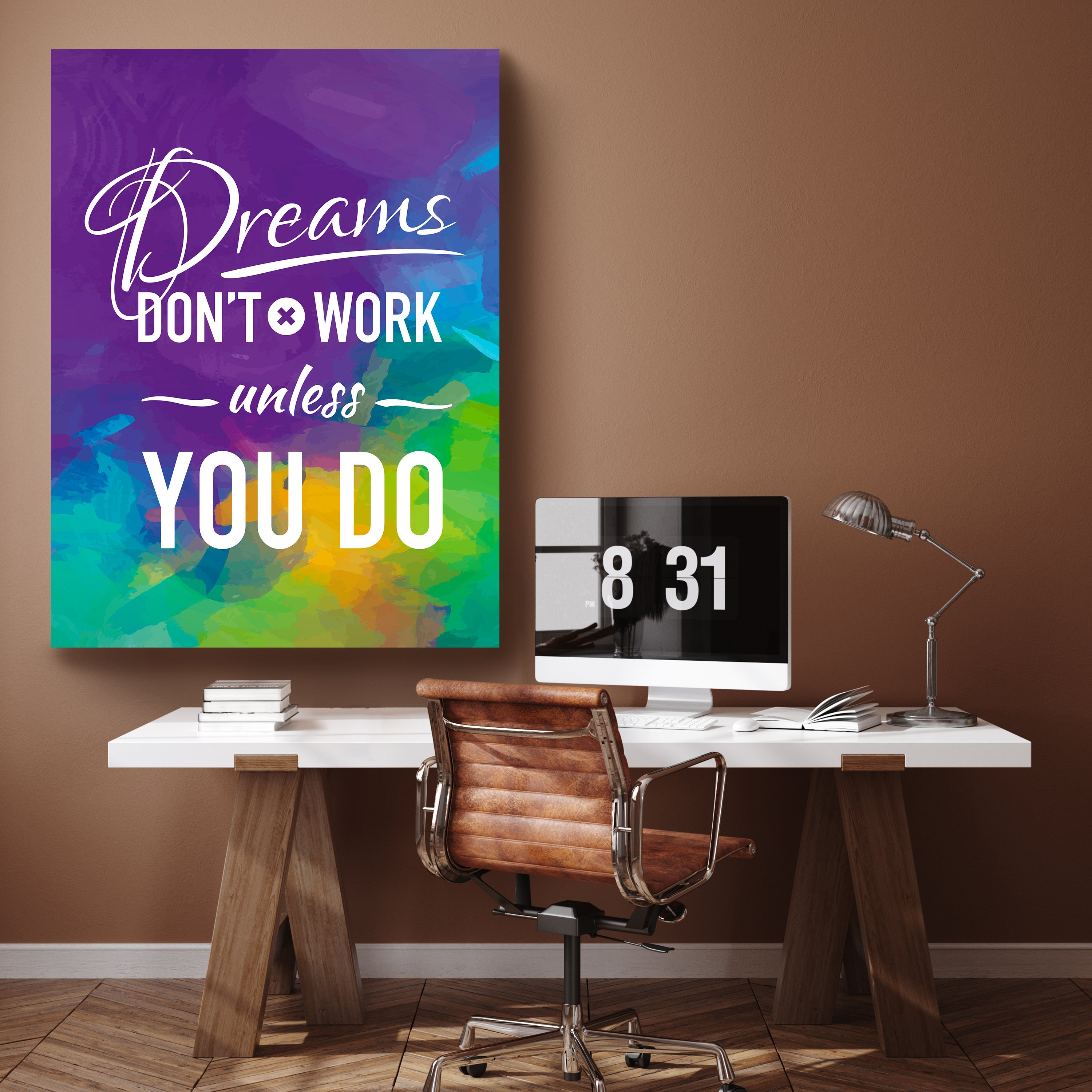 Leinwandbild Motivation, Hochformat, Dreams dont work M0017 kaufen - Bild 2