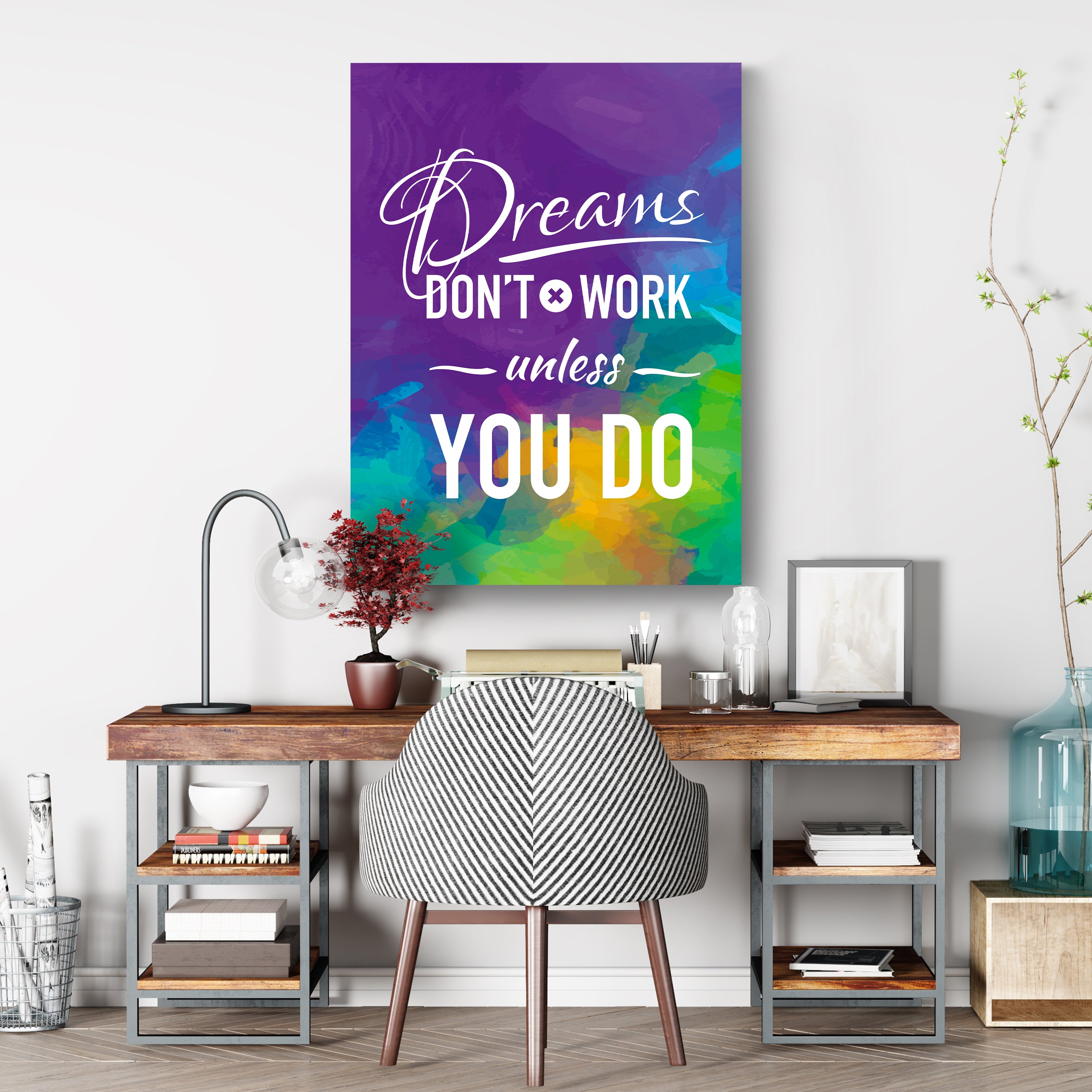 Leinwandbild Motivation, Hochformat, Dreams dont work M0017 kaufen - Bild 3