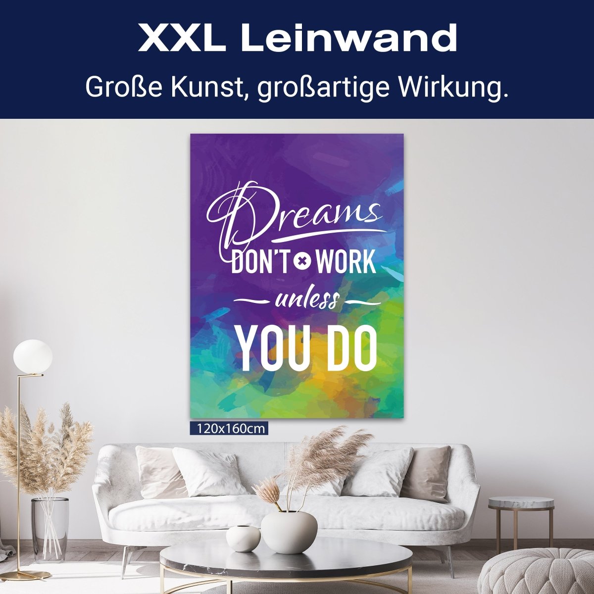 Leinwandbild Motivation, Hochformat, Dreams dont work M0017 kaufen - Bild 9