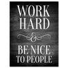 Leinwandbild Motivation, Hochformat, Work Hard Holz M0026