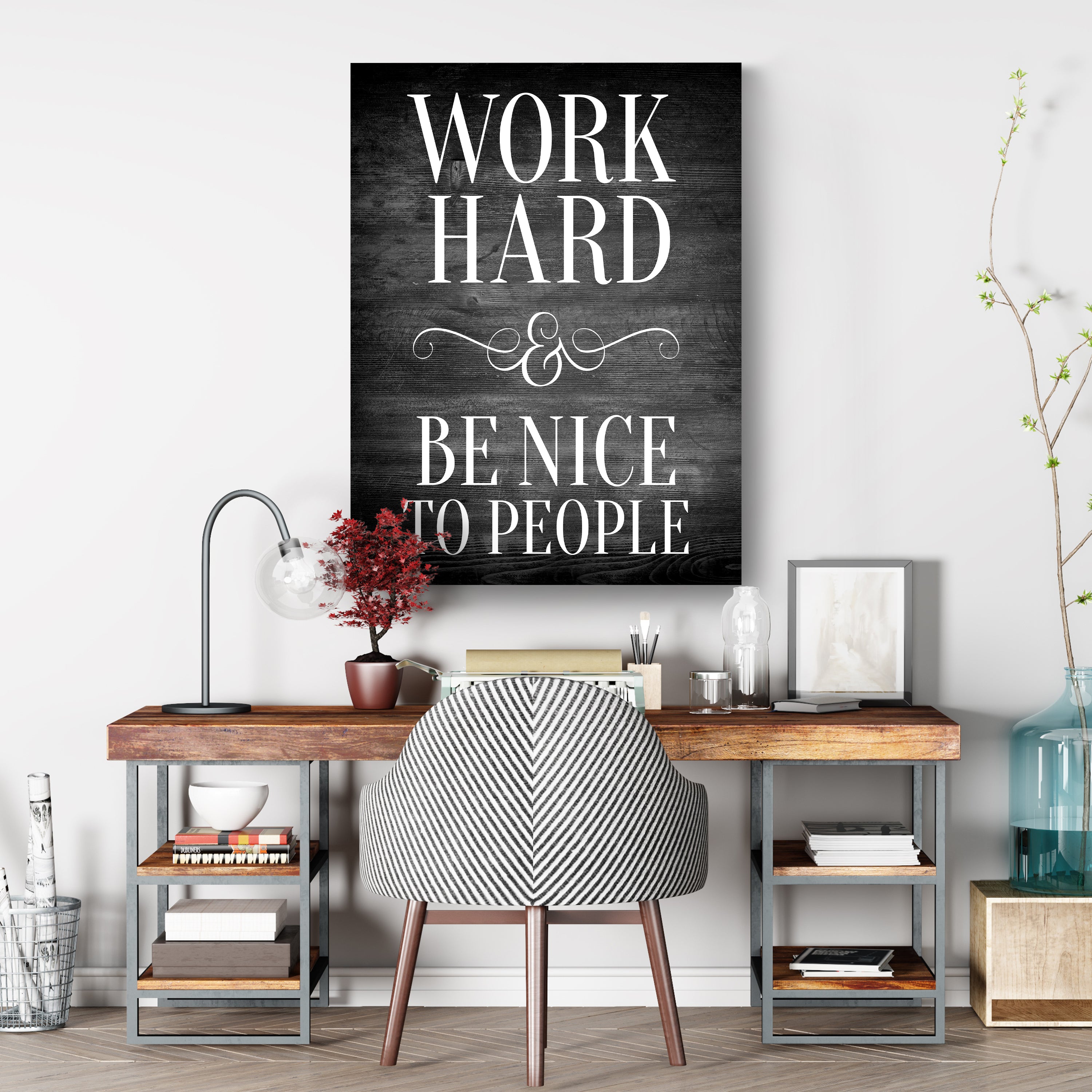 Leinwandbild Motivation, Hochformat, Work Hard Holz M0026 kaufen - Bild 3