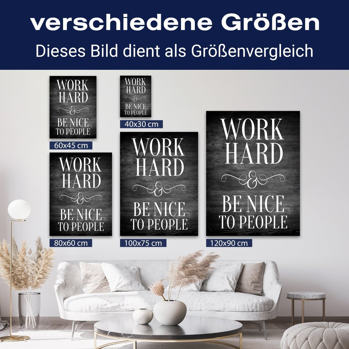 Leinwandbild Motivation, Hochformat, Work Hard Holz M0026 kaufen - Bild 8