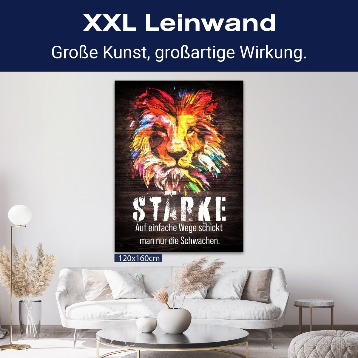 Leinwandbild Motivation, Hochformat, Löwe Stärke Holz M0028 kaufen - Bild 9