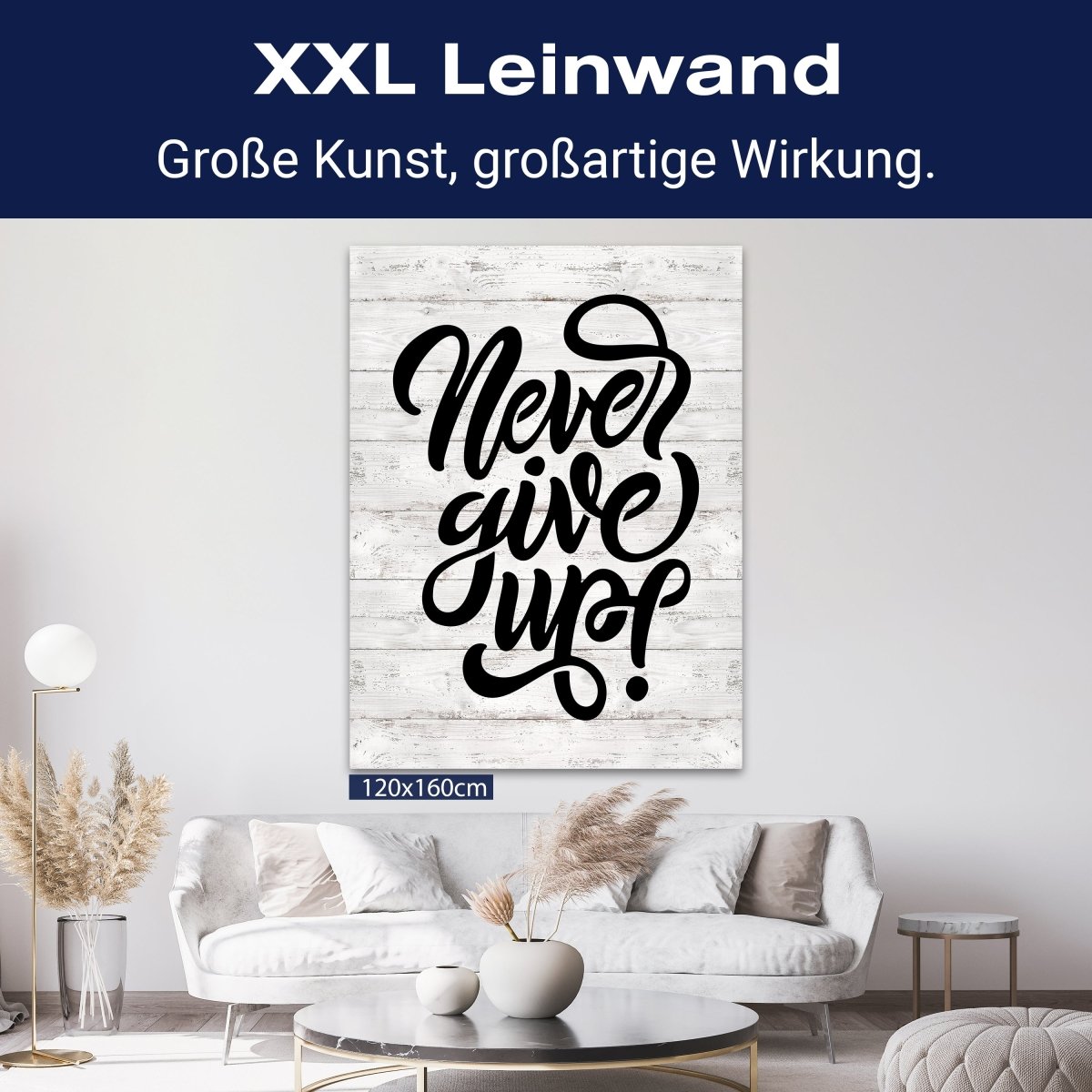 Leinwandbild Motivation, Hochformat, Never give up Holz M0029 kaufen - Bild 9