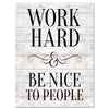 Leinwandbild Motivation, Hochformat, Work Hard Holz M0030