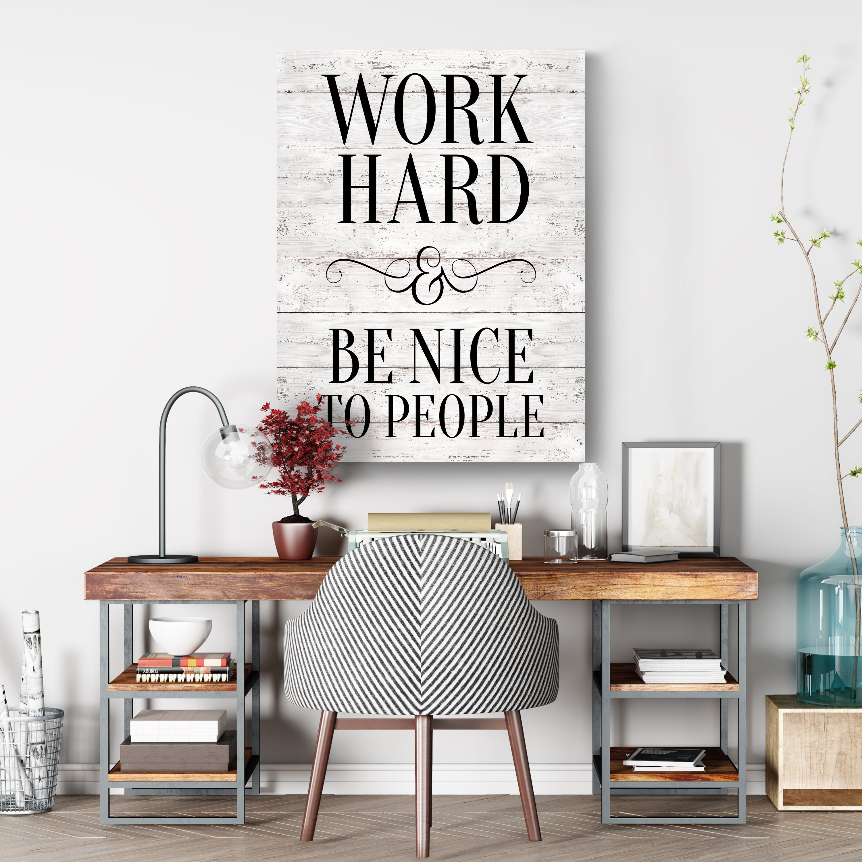 Leinwandbild Motivation, Hochformat, Work Hard Holz M0030 kaufen - Bild 3