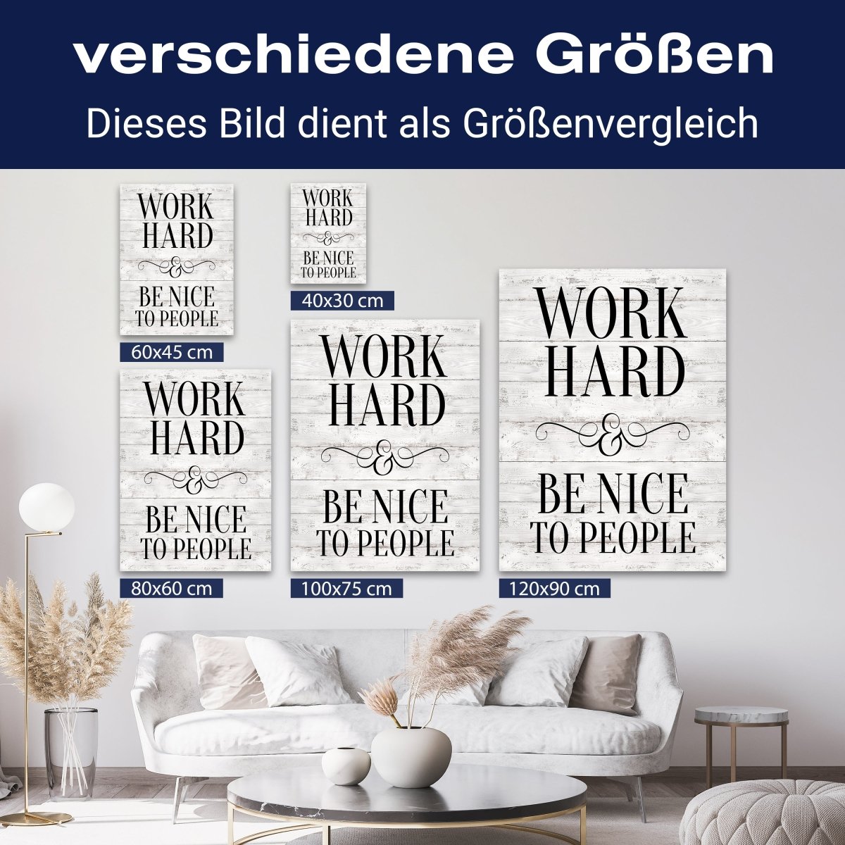 Leinwandbild Motivation, Hochformat, Work Hard Holz M0030 kaufen - Bild 8